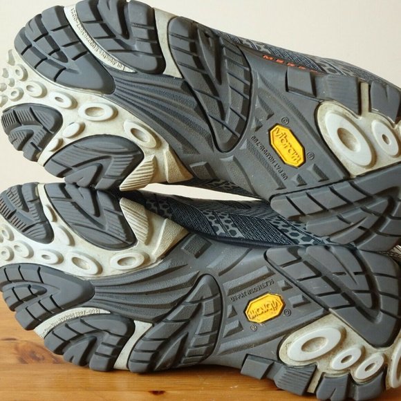 Merrell Moab Edge 2 Vibram Outdoor Hiking Shoes Grey Orange Mens 10.5 (J35427) - Picture 6 of 11